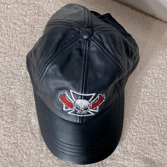 Black Lambskin Leather Hat - Picture 12 of 12